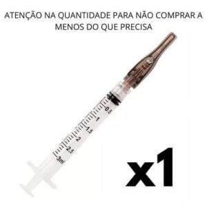Seringa Luer Lock 3ml C Agulha De Segurança 30mm X 0,7mm 22g (Preta)